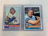 1976 Topps baseball Cards George Brett, Robin Yount