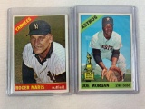 1966 Topps Baseball Cards Roger Maris, Joe Morgan