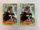 1980 Topps Football two Lester Hayes Rookie Cards # 195