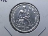 1877 SEATED DIME UNC-DETAILS CLEANED