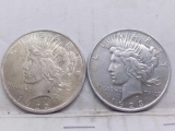 1922,23, PEACE DOLLARS (2-COINS)