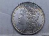 1886 MORGAN DOLLAR (COLORFUL REV. TONING) BU