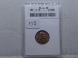 1931S LINCOLN CENT ANACS MS64 RB