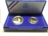 1986 2-COIN COM. SET IN HOLDER PF