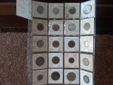 SHEET OF 20 FOREIGN COINS (SOME SILVER)