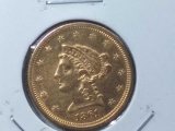 1861 $2.50 LIBERTY GOLD CIVIL WAR YEAR AU