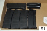 Lot    (5) Poly & (1) Alum.    AR-15 Mags    Condition: Very Good