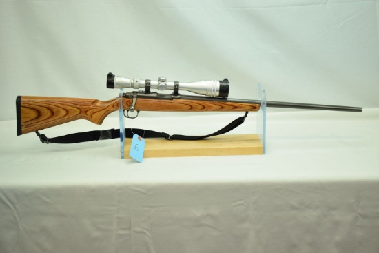 Ruger    Mod 77/22    Cal .22 LR    Stainless/Brown Lam    SN: 702-23023    W/Tasco 4-16x Scope    C