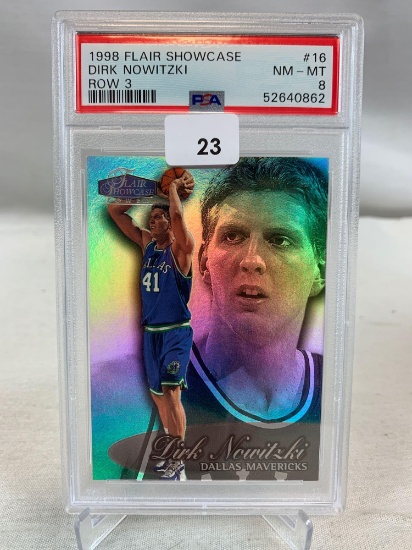 1998 Flair Showcase Dirk Nowitzki Row 3 PSA 8