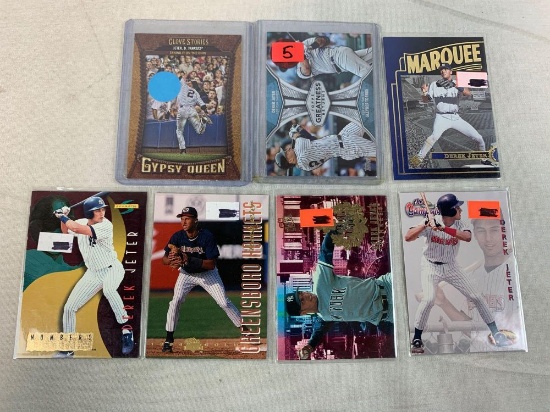 Lot of 7 Derek Jeter baseball cards