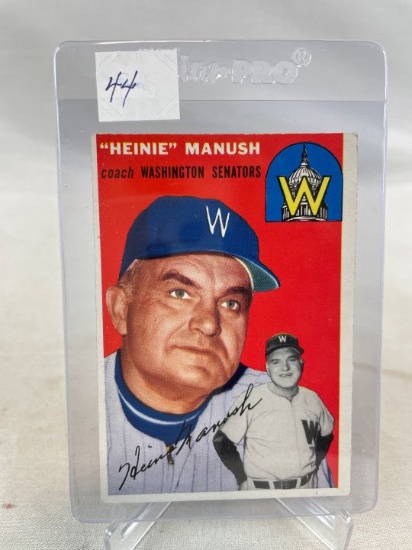 1954 Topps Heinie Manush EX/EX+  (Clean Card)
