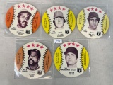 1976 â€œTowne Clubâ€ Discs HOF/Stars (5) Card Lot w/ Yaz -Stargell- Torre  NM+