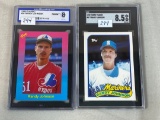 (2) 1989 Randy Johnson RC's Graded NM-MT+ 8.5 & NM 8