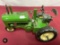 Green metal homemade tractor