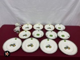 John Deere plates, bowls and coffee mugs