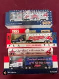 (3) Cleveland Indians semi truck & trailers with boxes