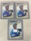 Lot of 3 1989 Fleer Ken Griffey Jr Rookie Cards