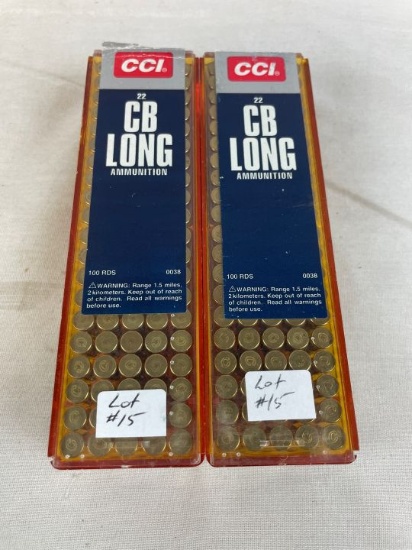 2 Full 100 Count Boxes CCI 22 CB Long Bullets