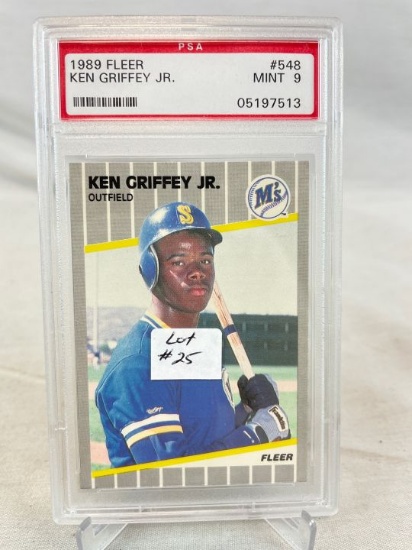 PSA 9 1989 Fleer Ken Griffey Jr Rookie Card #548