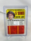 1969 Topps Baseball Mickey Mantle Checklist Card #412