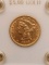 1895 $5. LIBERTY HEAD GOLD PIECE AU