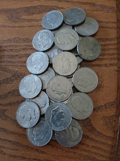 LOT OF 28 EISENHOWER DOLLARS