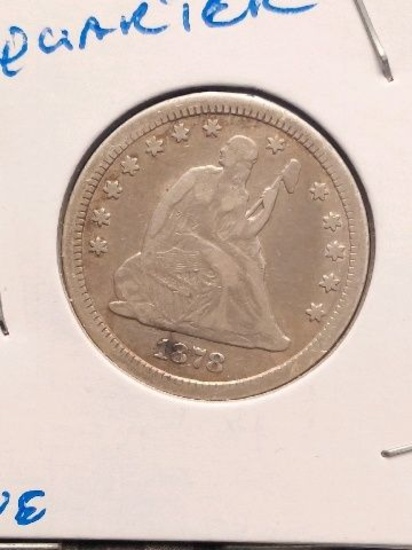 1878CC SEATED QUARTER F