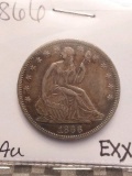 1866 SEATED HALF AU-DETAILS EX-JEWELRY COIN