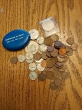 LOT OF MISC COINS & COIN PURSE