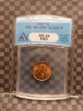 1937 LINCOLN CENT ANACS MS64 RED DOUBLE DIE OBV. CLASS VI