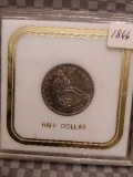 1866 SEATED HALF AU TONING