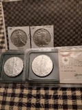 1987,88,2002,03 SILVER EAGLES BU