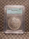 1886O MORGAN DOLLAR IN ICG AU53 HOLDER