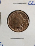 1864 COPPER NICKEL INDIAN HEAD CENT UNC-CLEANED