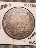 1898S MORGAN DOLLAR BU TONING