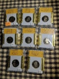 LOT OF 8 U.S. QUARTERS IN SGS SLABS PROOF