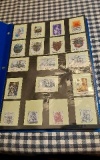 BINDER WITH 182 POSTAGE STAMPS COLLECTION