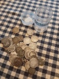 LOT OF OF 34 U.S. MIXED TYPE COINS MOSTLY SILVER