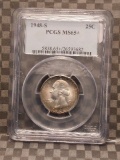 1948S WASHINGTON QUARTER PCGS MS65+