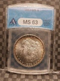 1882CC MORGAN DOLLAR ANACS MS63