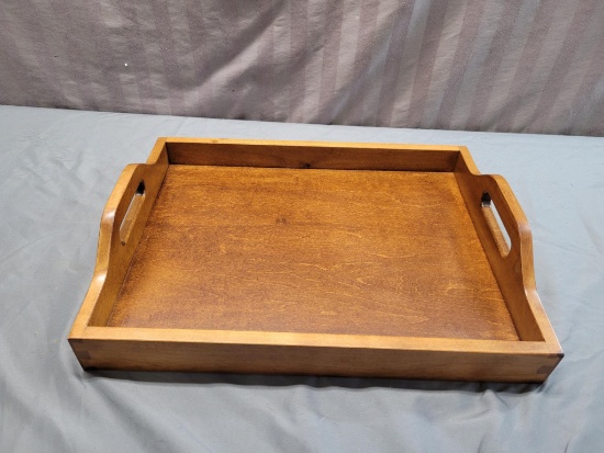 Amish made unused wooden tray, with dovetailed corners, 16" long