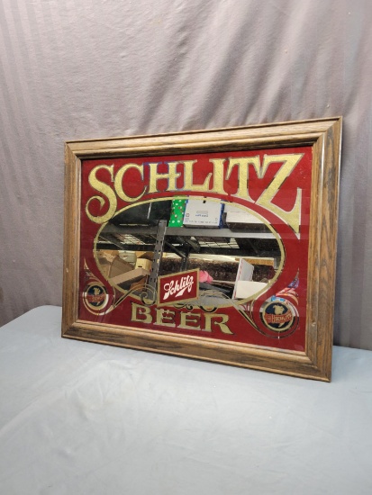 Schlitz Beer Mirror sign, 27 x 31 inches