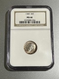 1960 Roosevelt Dime, graded MS66 by NGC