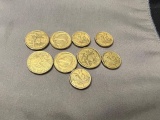 $13 face value Austrailian 1 and 2 Dollar coins