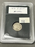 1874 3 Cent nickel in snap case