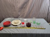 Lot of assorted decorative glass items and serving ware