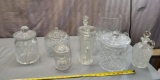 Ice Buckets, decanters, and a vase