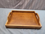 Amish made unused wooden tray, with dovetailed corners, 16