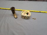 Small brass boot and keepsake box, and small key for unknown item