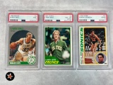 (3) Topps & Hoops PSA graded basketball cards- 1978, 1981, & 1990